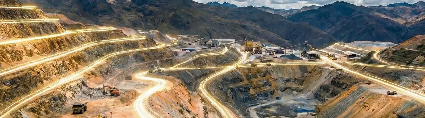 Gold mining operations and terrain at the Minerales San Hilario site, used as the hero for The Gold Mine page.