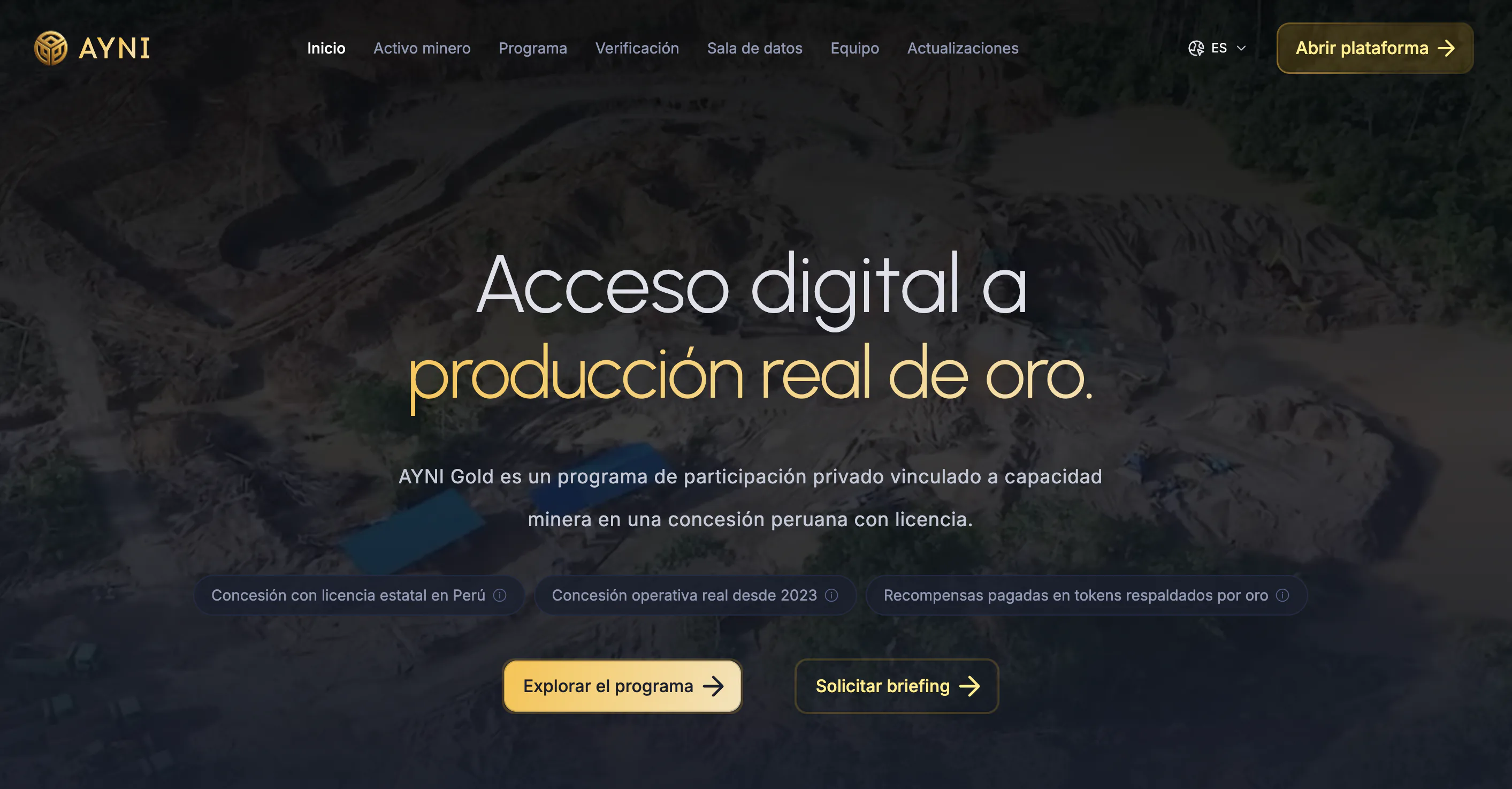 Ayni Gold app and website product updates.