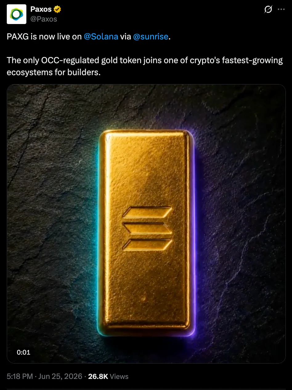 Tokenized real-world asset and Solana market activity overview.