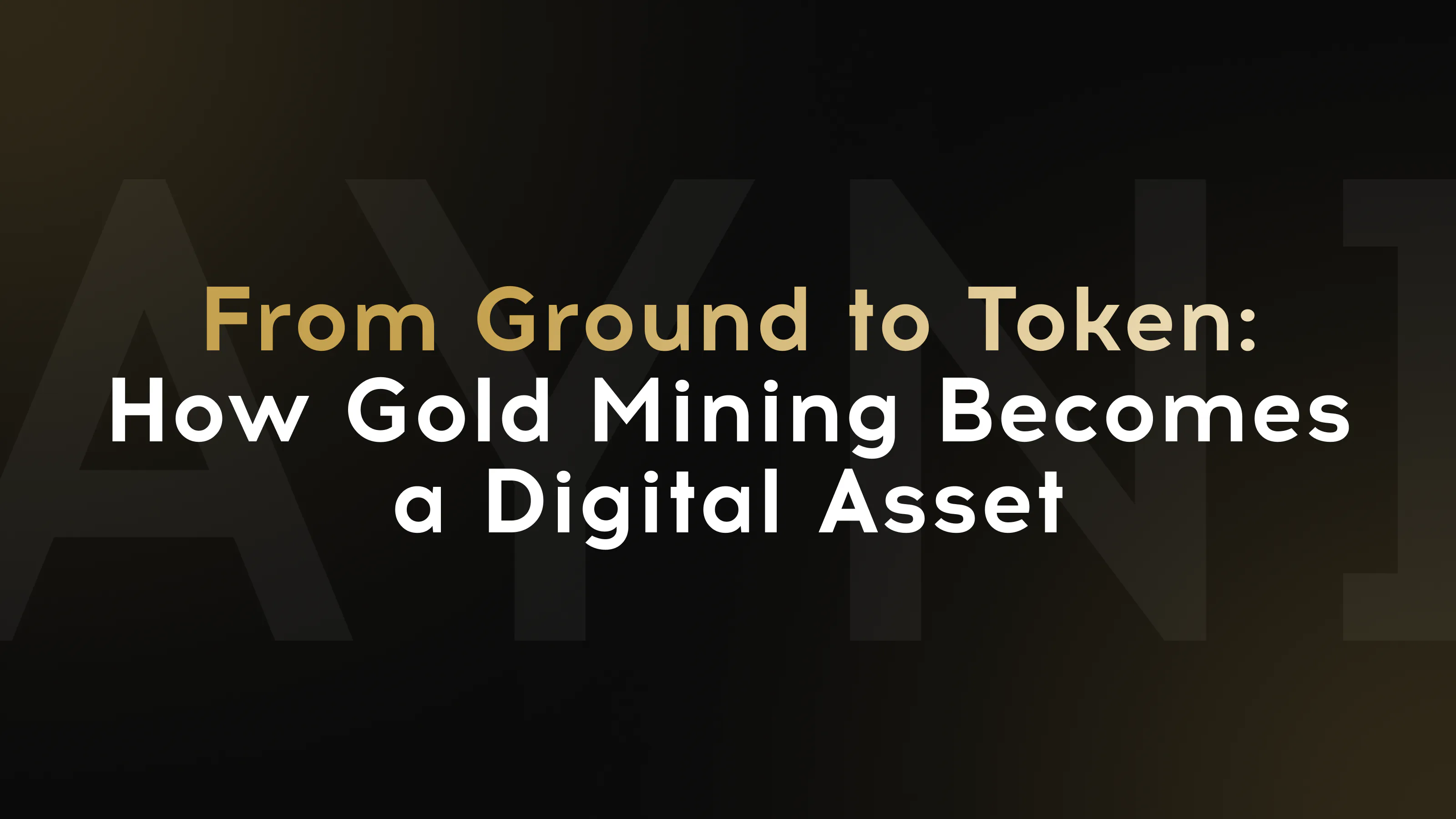Diagrammatic concept of gold leaving the mine and becoming a blockchain token.