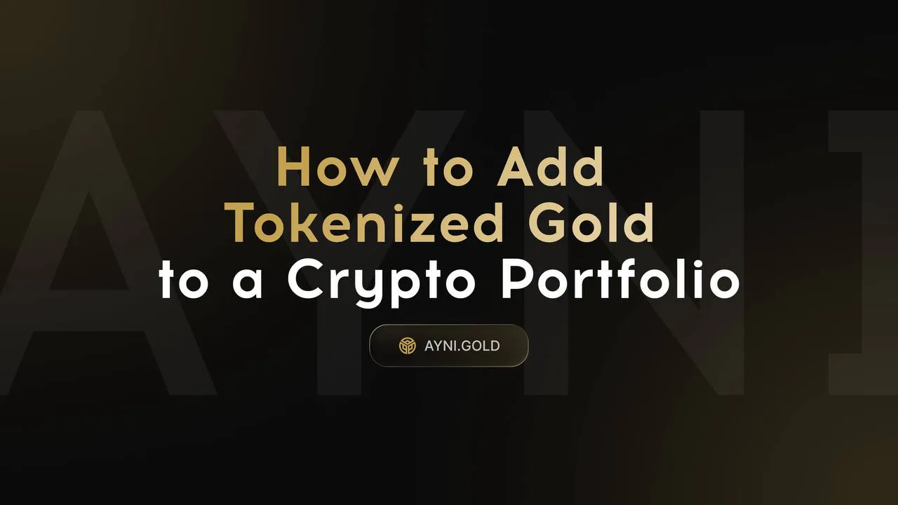 Diversified crypto portfolio concept with tokenized gold allocation.